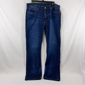 Levis Jeans Mens 36x34 Blue 514 Straight Fit Dark Wash 100% Cotton Denim Cowboy